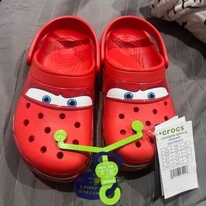 Brand new limited edition light up lightening McQueen crocs!
